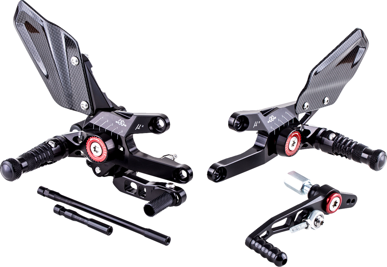 GILLES TOOLING MUE2 Rearset - Black - Honda MUE2-H01-B