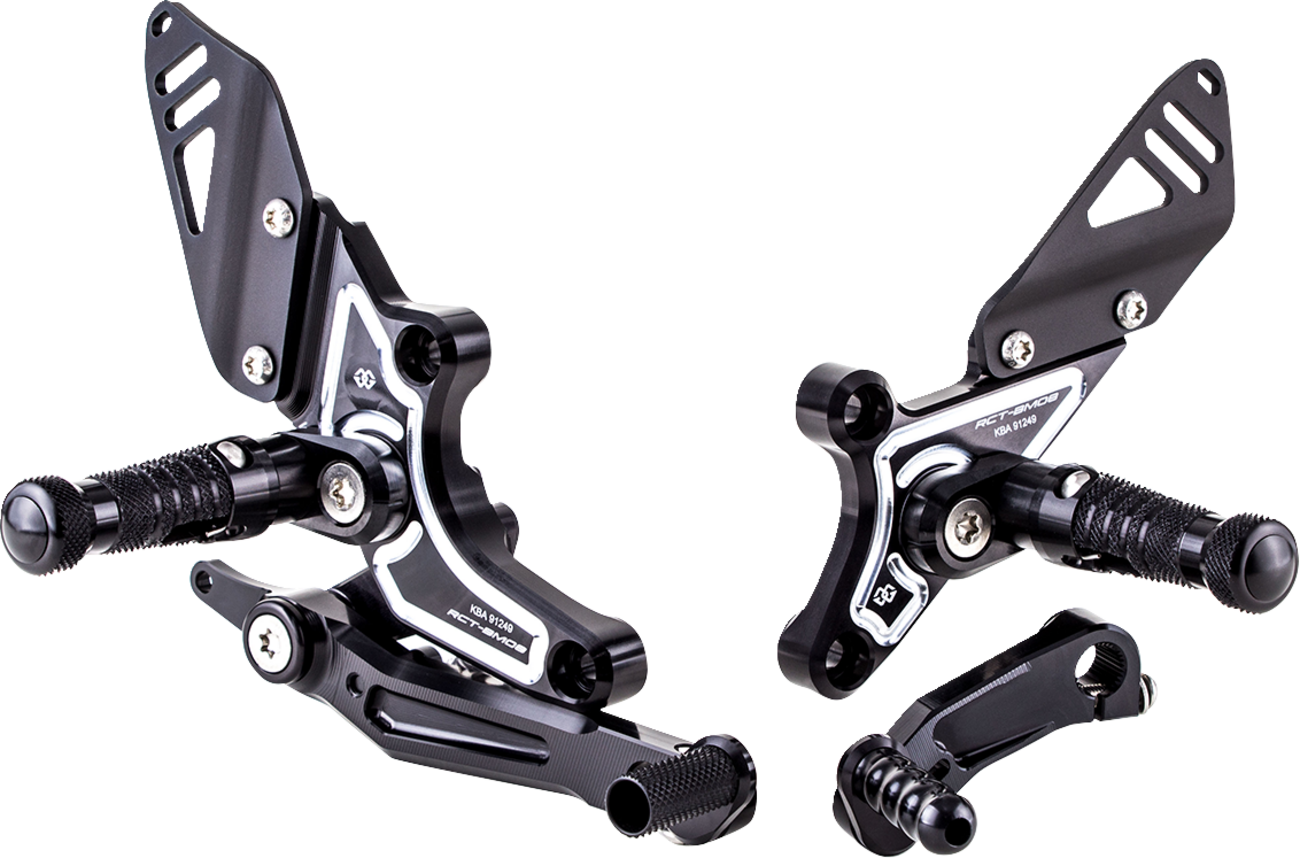 GILLES TOOLING Adjustable Rearset - Black/Silver - BMW RCT10GT-BM08