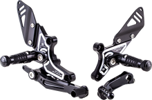 GILLES TOOLING Adjustable Rearset - Black/Silver - BMW RCT10GT-BM08
