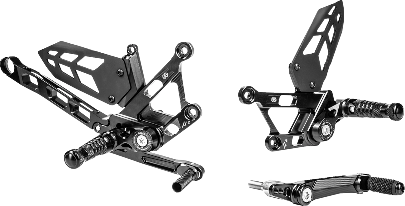 GILLES TOOLING MUE2 Rearset - Black - Yamaha MUE2-Y03-B