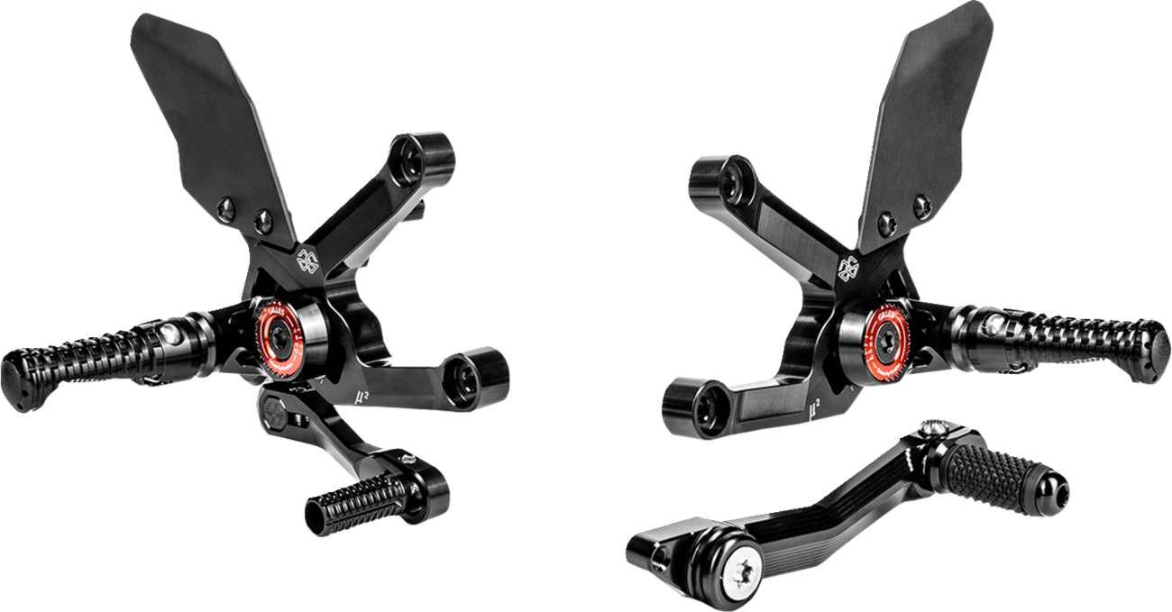 GILLES TOOLING MUE2 Rearset - Black - Triumph MUE2-T01-B