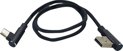 RIDEPOWER 90° Male USB to 90° Male USB-C Cable - Phone - Charger - 18" - Black RP90DGUSBUSBC18