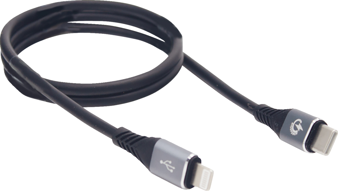 RIDEPOWER Male USB-C to Male Lightning Cable - Phone - Charger - 24" - Black RPUSBCLHT24