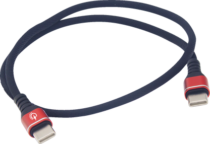 RIDEPOWER Male USB-C to Male USB-C Cable - Phone - Fast/Charger - 24" - Black/Red RPUSBCUSBC24