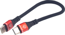 RIDEPOWER Male USB-C to Male USB-C Cable - Phone Charger - Heavy-Duty - 7-1/2" - Black/Red RPUSBCUSBC75