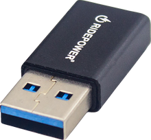 RIDEPOWER Male USB to Female USB-C Adapter - Power - Compact - Black RPUSBUSBCADPT