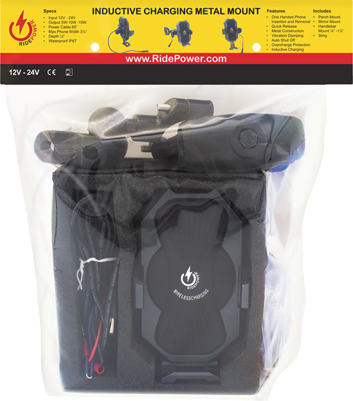 RIDEPOWER Power Cable - Inductive Phone Mount - Quick Disconnect - 63" RPMTLINDCABLE63