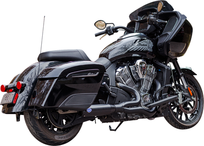 S&S CYCLE 2-into-1 Qualifier Exhaust System - Race Only - Black - Stainless Steel 550-1084