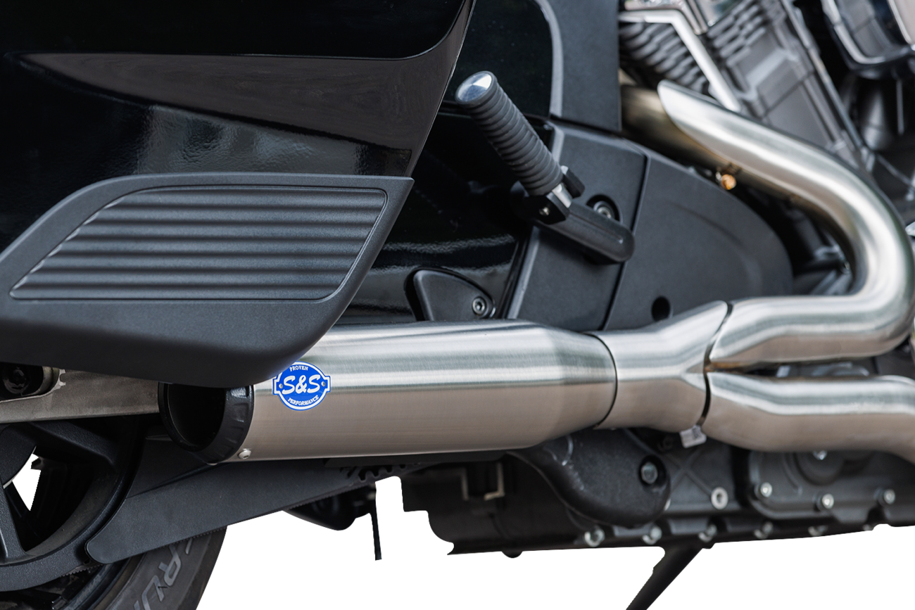 S&S CYCLE 2-into-1 Qualifier Exhaust System - Race Only - Brushed - Stainless Steel 550-1082
