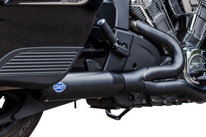 S&S CYCLE 2-into-1 Qualifier Exhaust System - Race Only - Black - Stainless Steel 550-1084