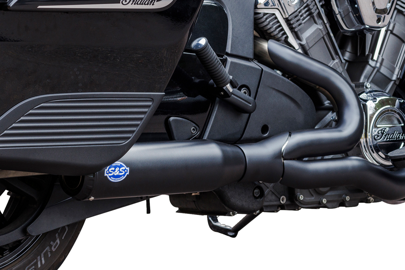 S&S CYCLE 2-into-1 Qualifier Exhaust System - 50-State - Black - Stainless Steel 550-1085