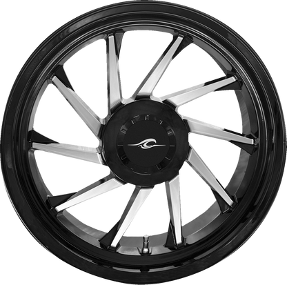 COASTAL MOTO Wheel - Hurricane 3D - Rear Left - Black/Chrome - 18" - Trike 3D-HURL-187T-BC