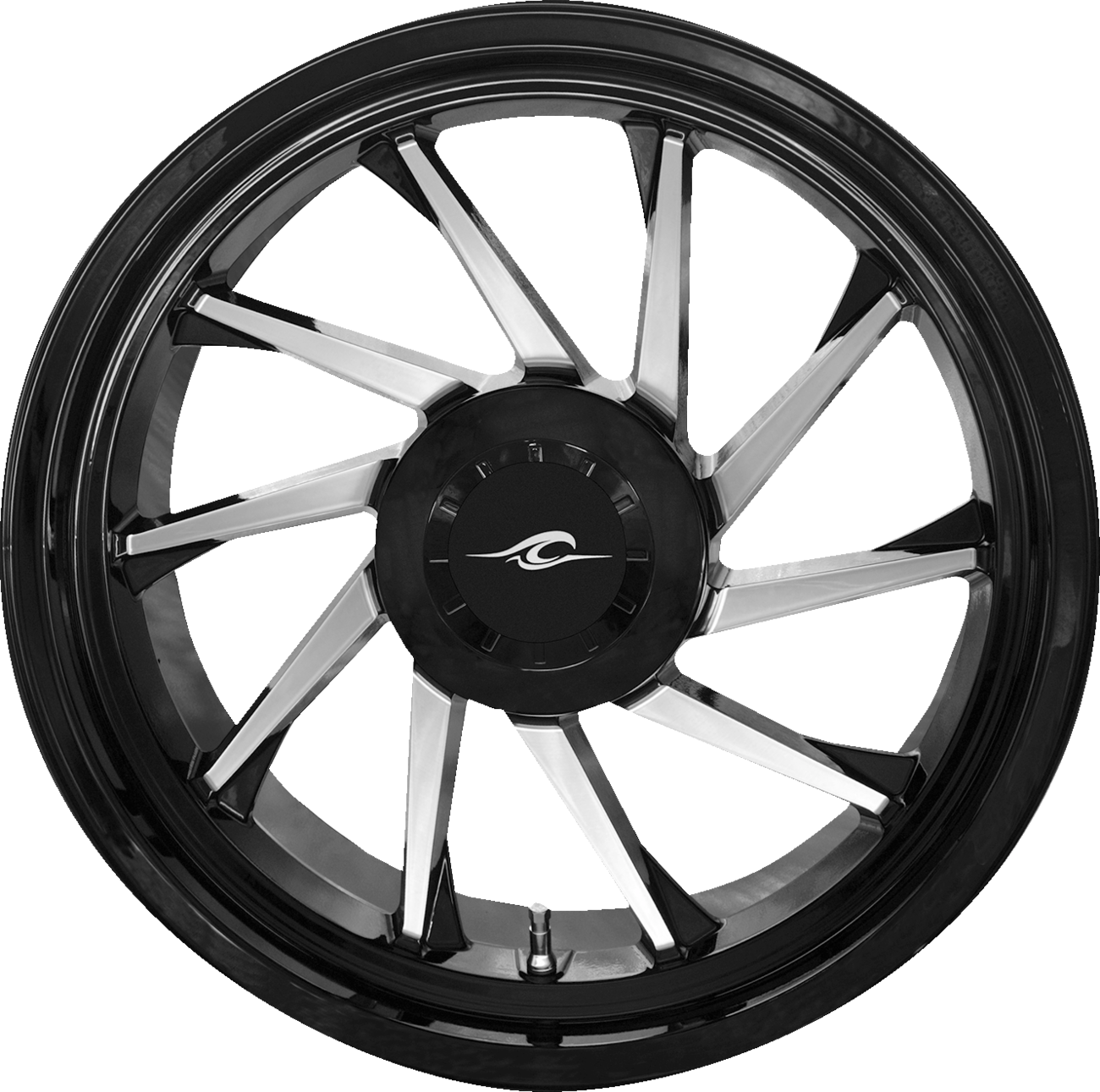COASTAL MOTO Wheel - Hurricane 3D - Rear Right - Black/Chrome - 18" - Trike 3D-HURR-187T-BC
