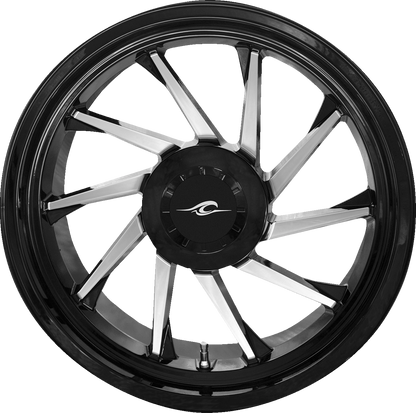 COASTAL MOTO Wheel - Hurricane 3D - Rear Right - Black/Chrome - 18" - Trike 3D-HURR-187T-BC