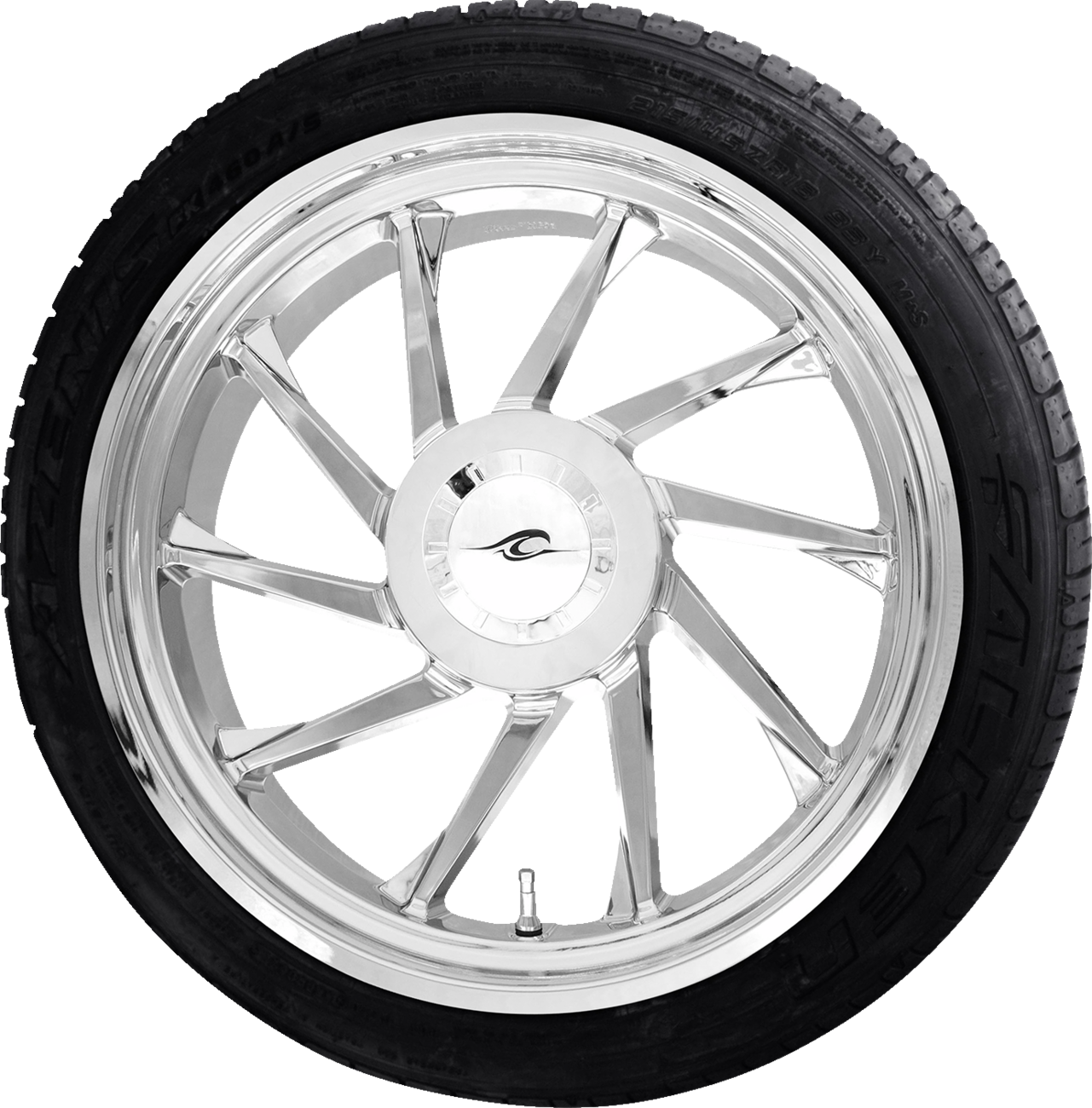 COASTAL MOTO Hurricane 3D Rear Left Wheel - Chrome (18") | Falken Tire (215/45ZR18) PKG-HURL-187T-CH