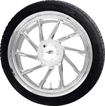 COASTAL MOTO Hurricane 3D Rear Left Wheel - Chrome (18") | Falken Tire (215/45ZR18) PKG-HURL-187T-CH