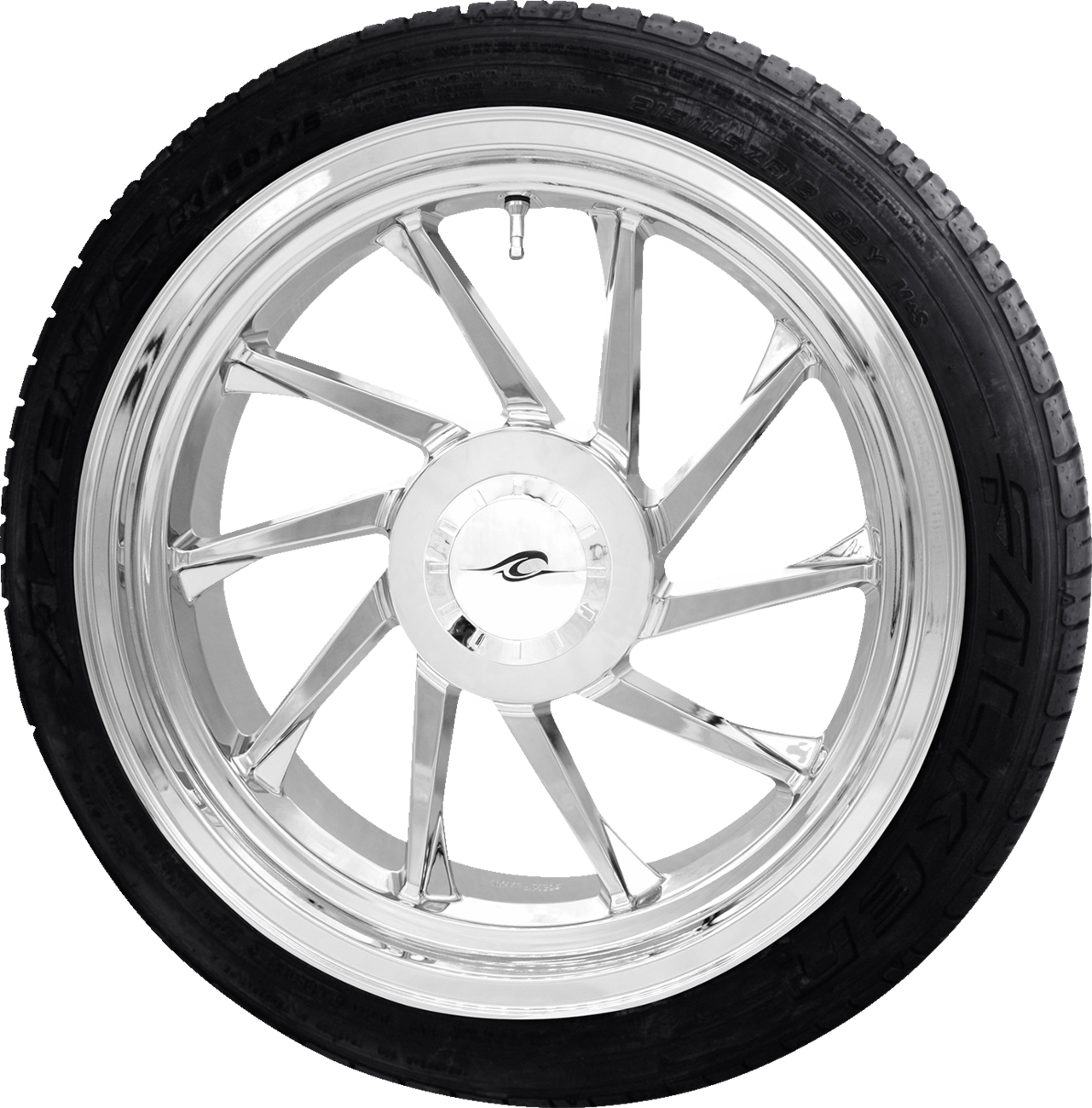 COASTAL MOTO Hurricane 3D Rear Right Wheel - Chrome (18") | Falken Tire (215/45ZR18) PKG-HURR-187T-CH