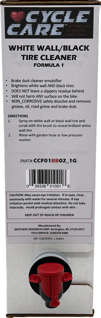 CYCLE CARE FORMULAS Formula 1 Wheel & Tire Cleaner - Bag in Box - 1 US gal. CCF01BB02_1G