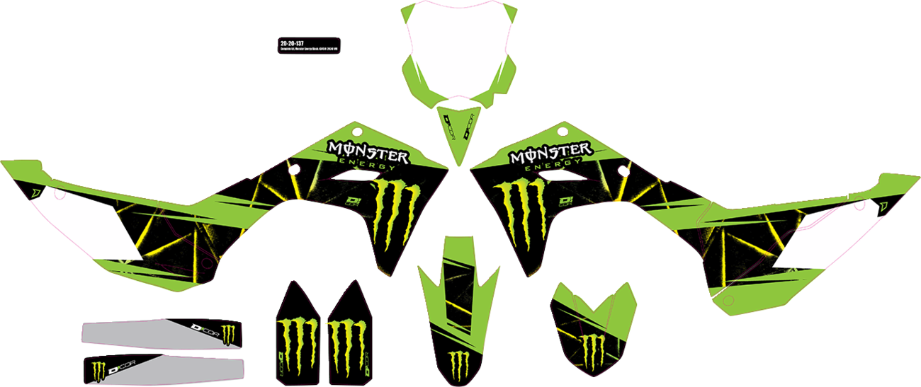 D'COR VISUALS Graphic Kit - Monster Energy - Slash - Kawasaki - KX 250/450 20-20-137