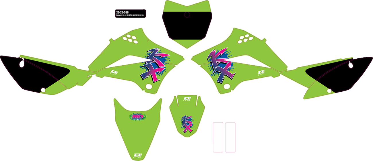 D'COR VISUALS Graphic Kit - KX Retro - Kawasaki - KLX 110 20-20-360