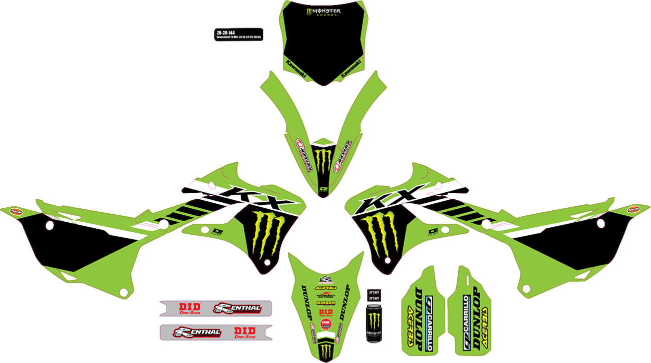 D'COR VISUALS Graphic Kit - '24 Monster Energy - Kawasaki - KX 85/112 20-20-144