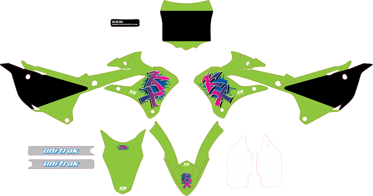 D'COR VISUALS Graphic Kit - KX Retro - Kawasaki - KX 85/112 20-20-361