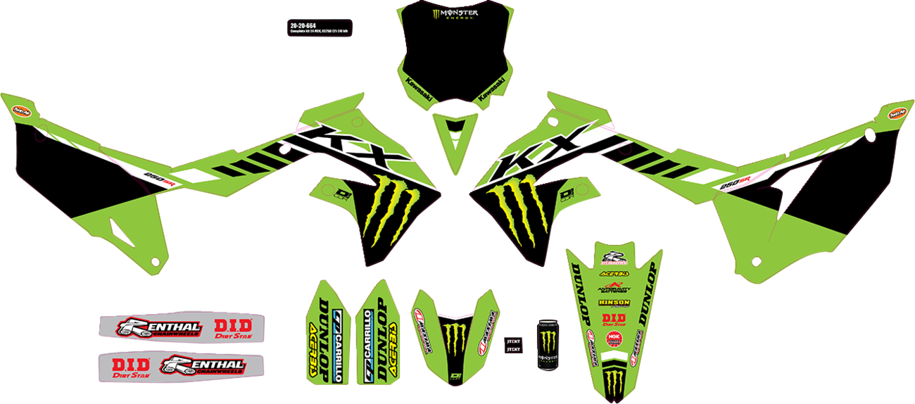 D'COR VISUALS Graphic Kit - '24 Monster Energy - KX 250 20-20-664