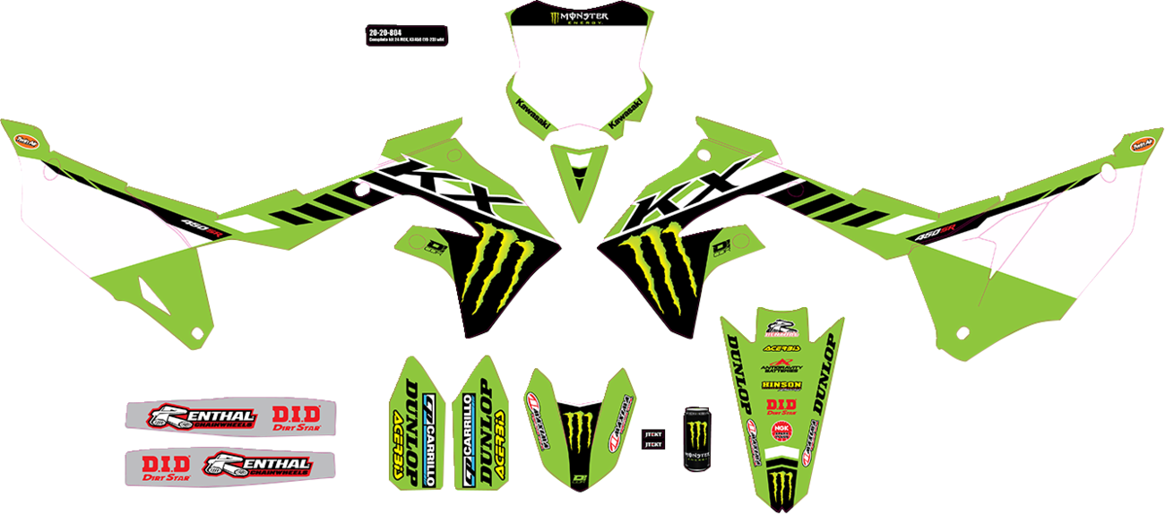 D'COR VISUALS Graphic Kit - '24 Monster Energy - KX 450 '19-'23 20-20-804