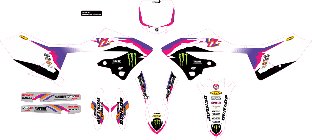 D'COR VISUALS Graphic Kit - '93 Monster Energy Retro - YZ 125/250 20-50-265