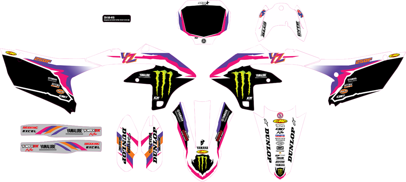 D'COR VISUALS Graphic Kit - '93 Monster Enenrgy YZ Retro - YZ 250 F 20-50-415