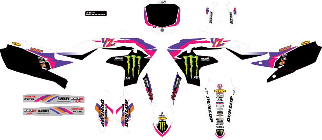 D'COR VISUALS Graphic Kit - '93 Monster Energy YZ Retro Star - YZ 250 F 20-50-405