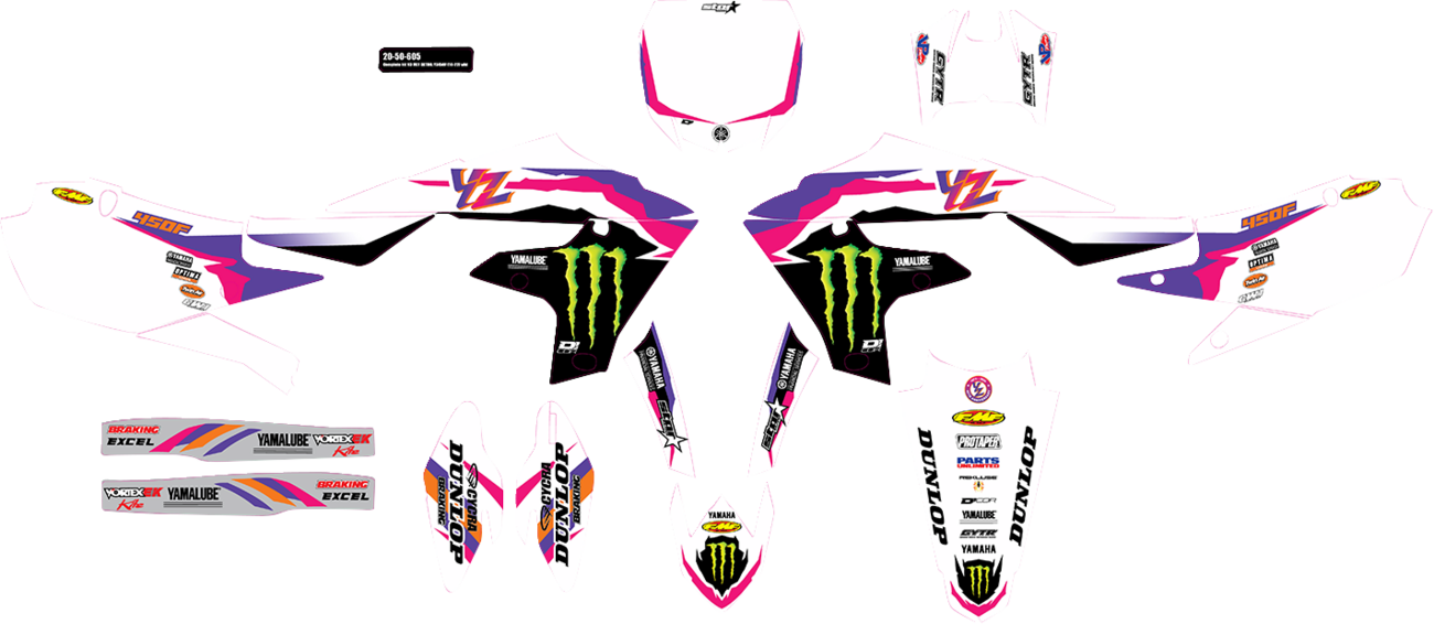 D'COR VISUALS Graphic Kit - '93 Monster Energy YZ Retro Star - YZ 450 F '18-'22 20-50-605