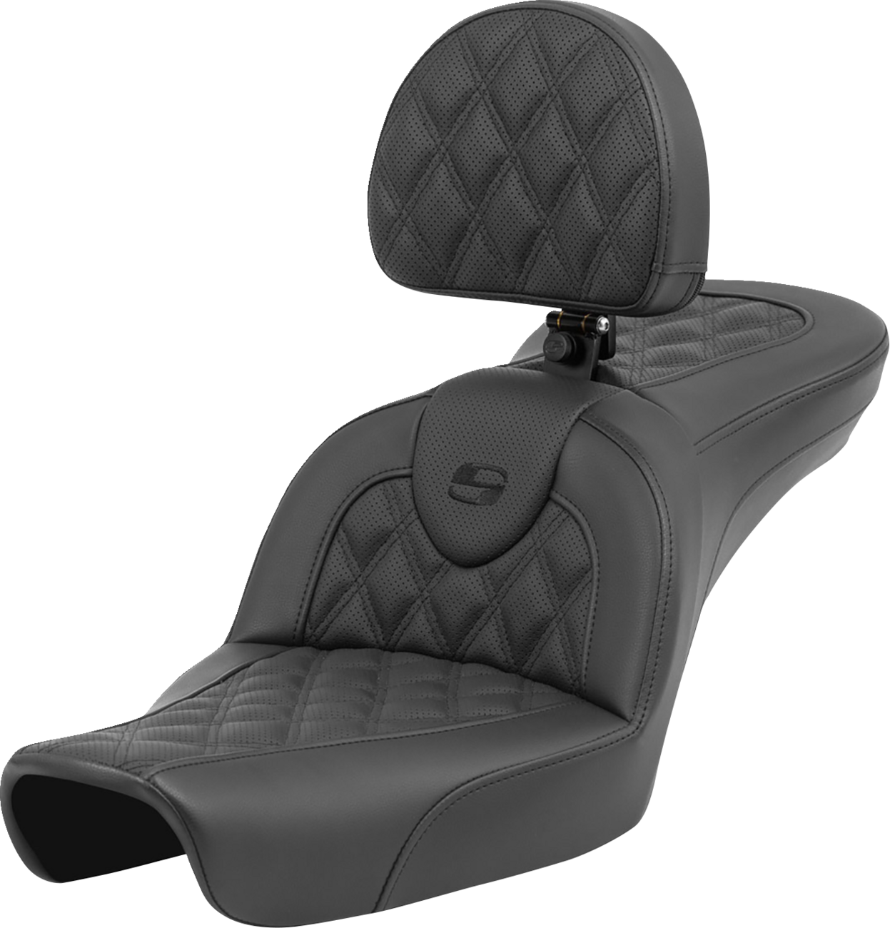 SADDLEMEN Roadsofa™ Seat - Lattice Stitch - with Backrest - FXD '96-'03 896-04-182BR