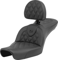 SADDLEMEN Roadsofa™ Seat - Lattice Stitch - with Backrest - FXD '96-'03 896-04-182BR