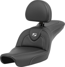 SADDLEMEN Roadsofa™ Carbon Fiber Seat - Carbon Fiber - with Backrest - FXD '96-'03 896-04-185BR