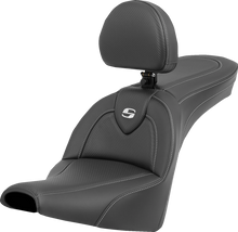 SADDLEMEN Roadsofa™ Carbon Fiber Seat - Carbon Fiber - with Backrest - FXBB/FXST '18-'24 818-30-185BR