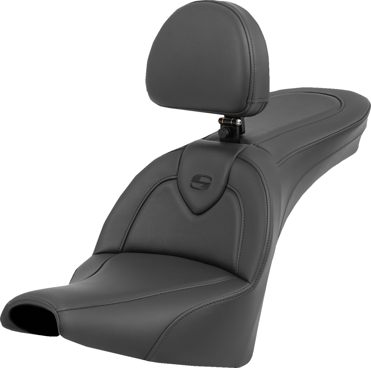 SADDLEMEN Roadsofa™ Seat - with Backrest - Black/Black Stitching - FXBB/FXST '18-'24 818-30-187BR