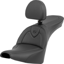 SADDLEMEN Roadsofa™ Seat - with Backrest - Black/Black Stitching - FXBB/FXST '18-'24 818-30-187BR