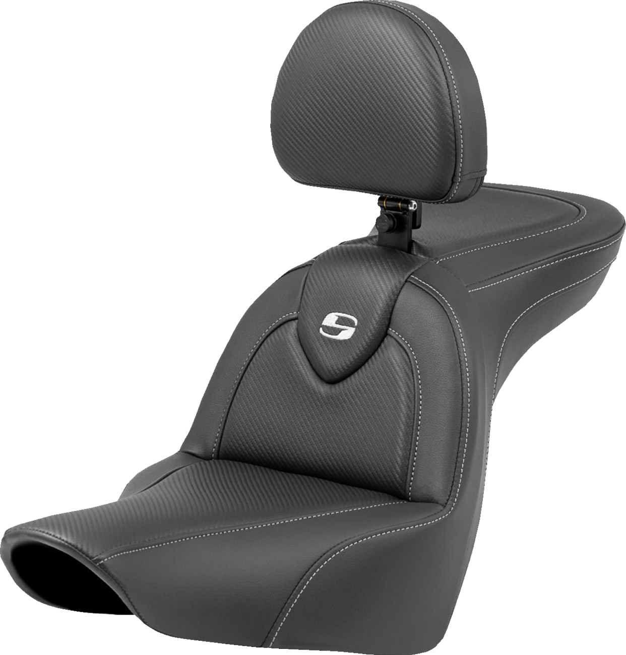 SADDLEMEN Roadsofa™ Carbon Fiber Seat - Carbon Fiber - with Backrest - FXLR/FLSB '18-'23 818-29-185BR