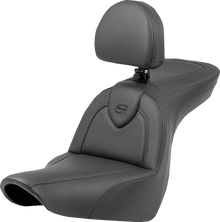 SADDLEMEN Roadsofa™ Seat - with Backrest - Black/Black Stitching - FXLR/FLSB '18-'23 818-29-187BR