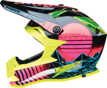 MOOSE OFFROAD Youth F.I. Helmet - Vaporwave - MIPS® - Black/Pink/Yellow - Small 0111-1614
