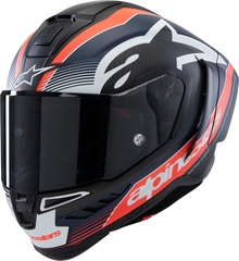 ALPINESTARS Supertech R10 Helmet - Team - Matte Black/Carbon Red Fluo/Blue - Medium 8200224-1383-M