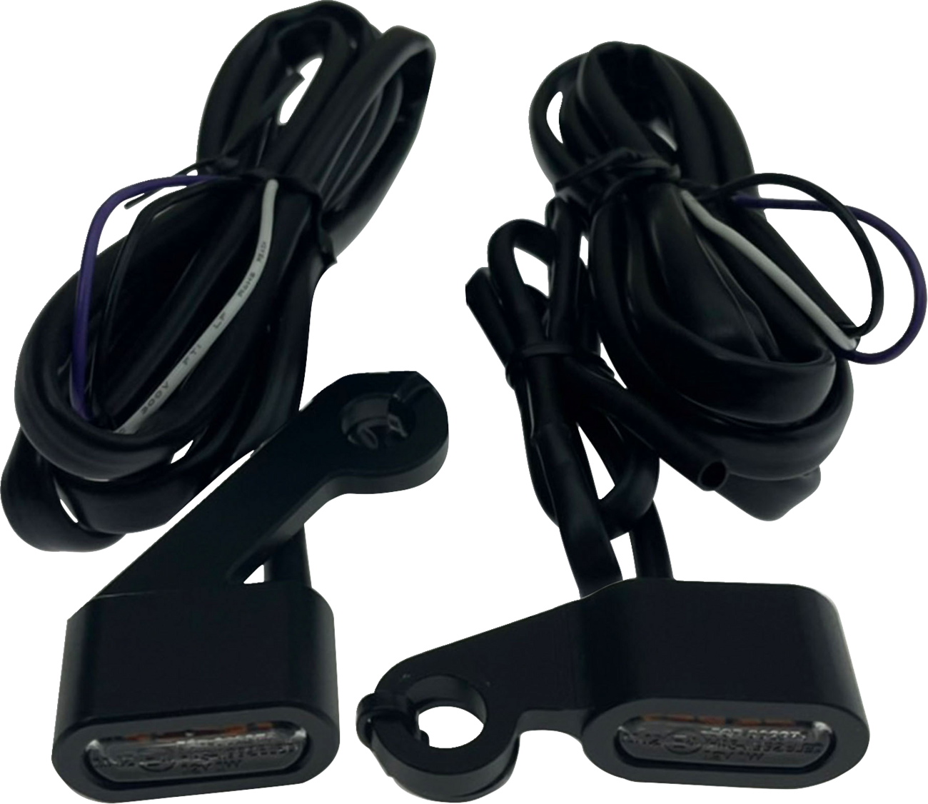 DRAG SPECIALTIES Marker Lights - Matte Black - Amber Lens - '04-'13 XL L22-0236DMBE