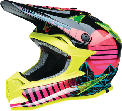 MOOSE OFFROAD Youth F.I. Helmet - Vaporwave - MIPS® - Black/Pink/Yellow - Medium 0111-1615