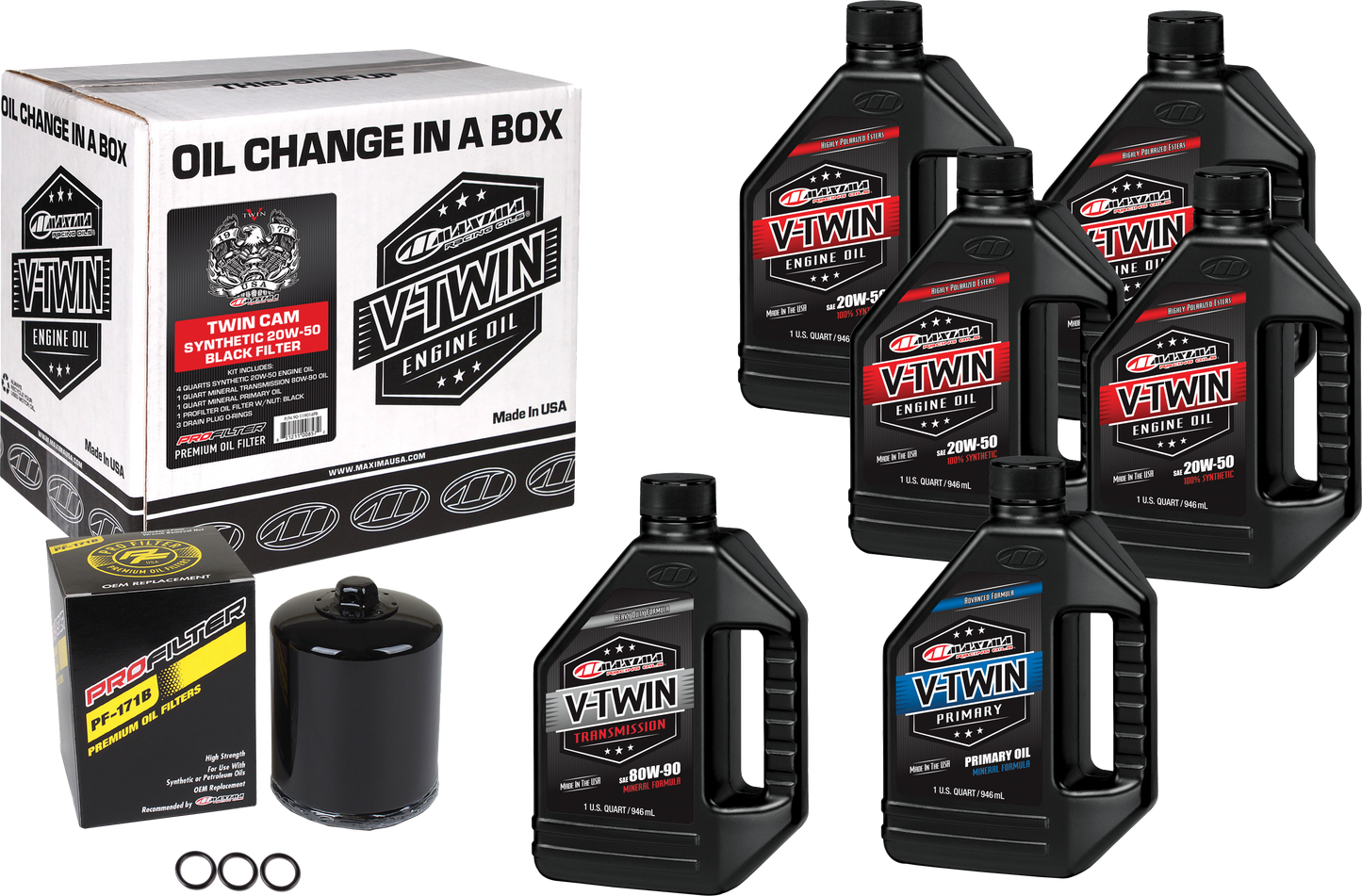 V Twin Syn Oil Change Kit Tc Black Filer