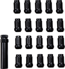 ITP Lug Nuts - 60° Tapered - Black - M12 x 1.50 - Splined with Key - 20 Pack BLUG22BX
