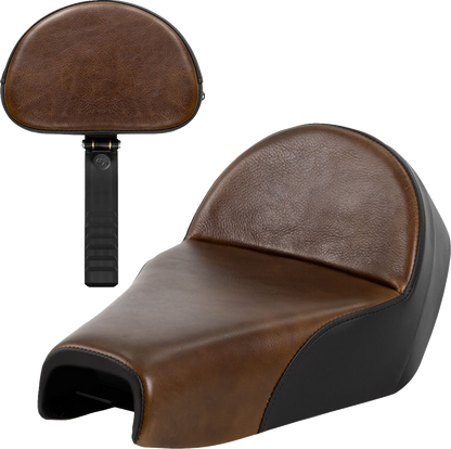SADDLEMEN Lariat Solo Seat - Distressed Leather - 4.5 Gal Tank - XL '04-'22 807-03B-0041
