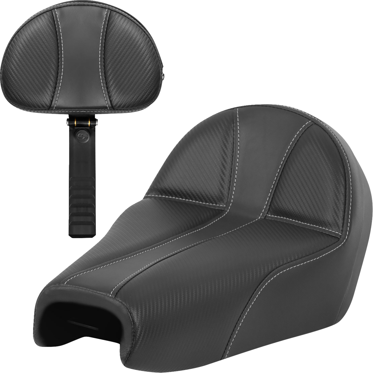 SADDLEMEN Dominator Seat - Black w/ Silver Stitching - XL '04-'22 807-03B-0042