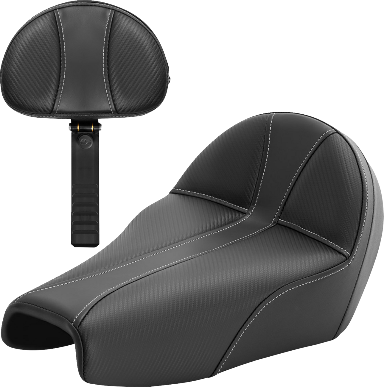 SADDLEMEN Dominator Seat - Black w/ Silver Stitching - XL '04-'22 807-11B-0042