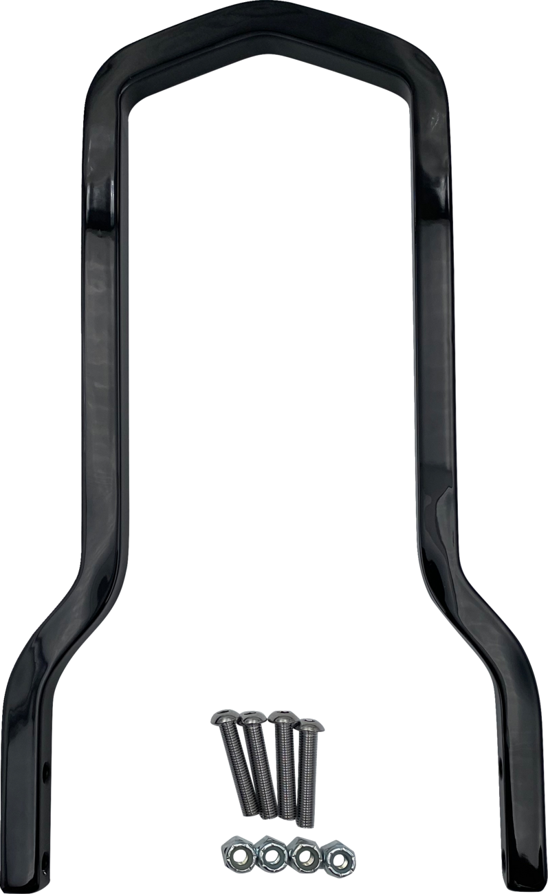 DRAG SPECIALTIES Square Sissy Bar - Short - Black - 10" H x 7.5" W X08-0041GBS